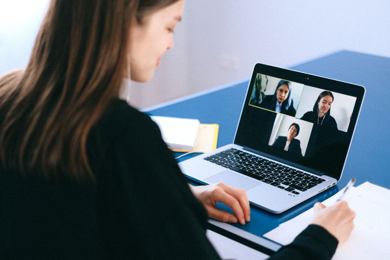 Analyst on a video expert call with a vetted industry practitioner