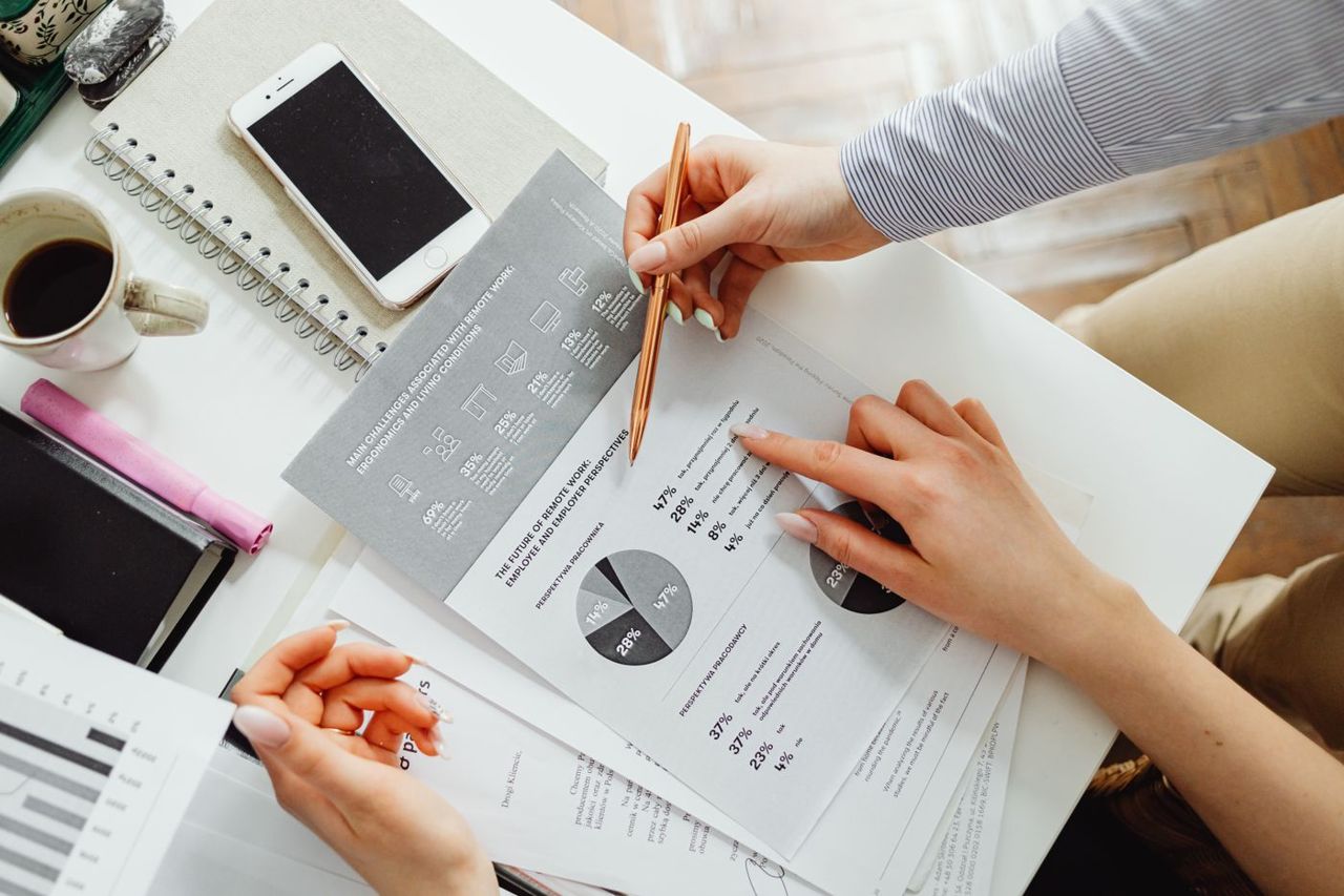 Client reviewing expert call findings and research summaries