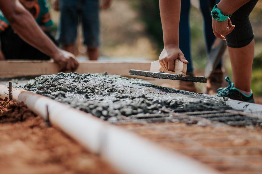 Construction work representing real estate and construction