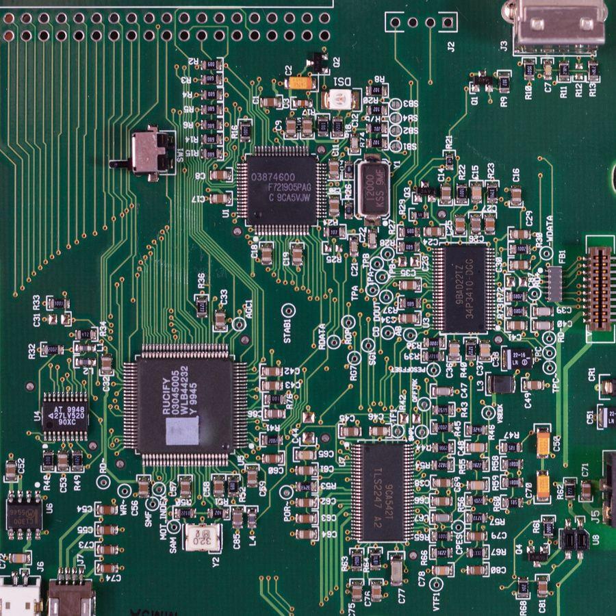 Circuit board representing semiconductor and electronics expertise